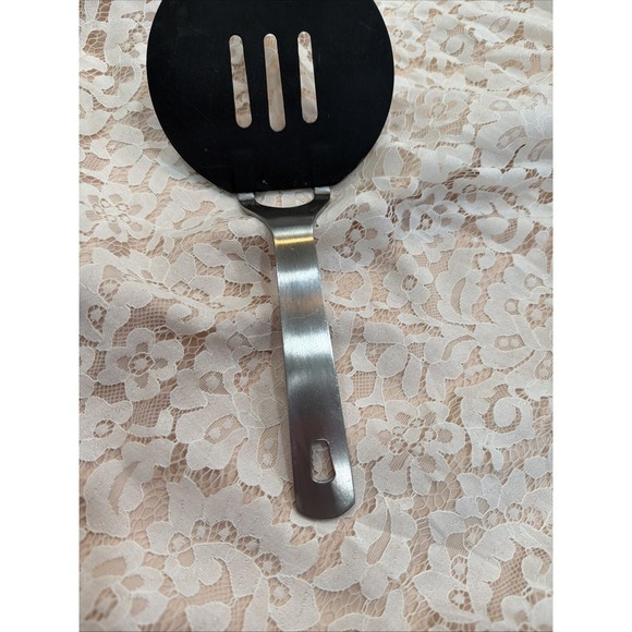 Amco Rust Proof Stainless Short Spatula Black Heat Resistant Nylon USA 11031 Com - Picture 3 of 16